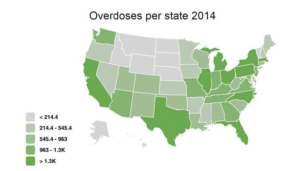Overdose US Map - 2014