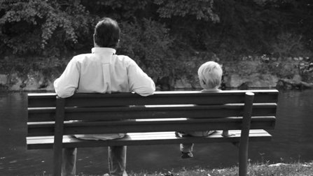 Father and Son on Bench