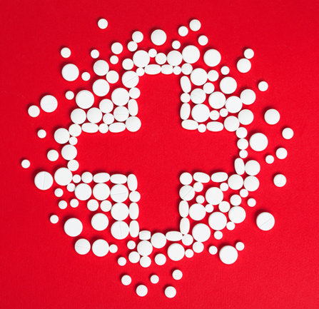 Medical Sign made out of pills