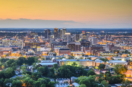 Sky view of Birmingham Alabama