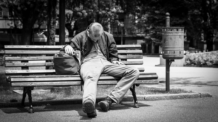 Overdosed man on a bench